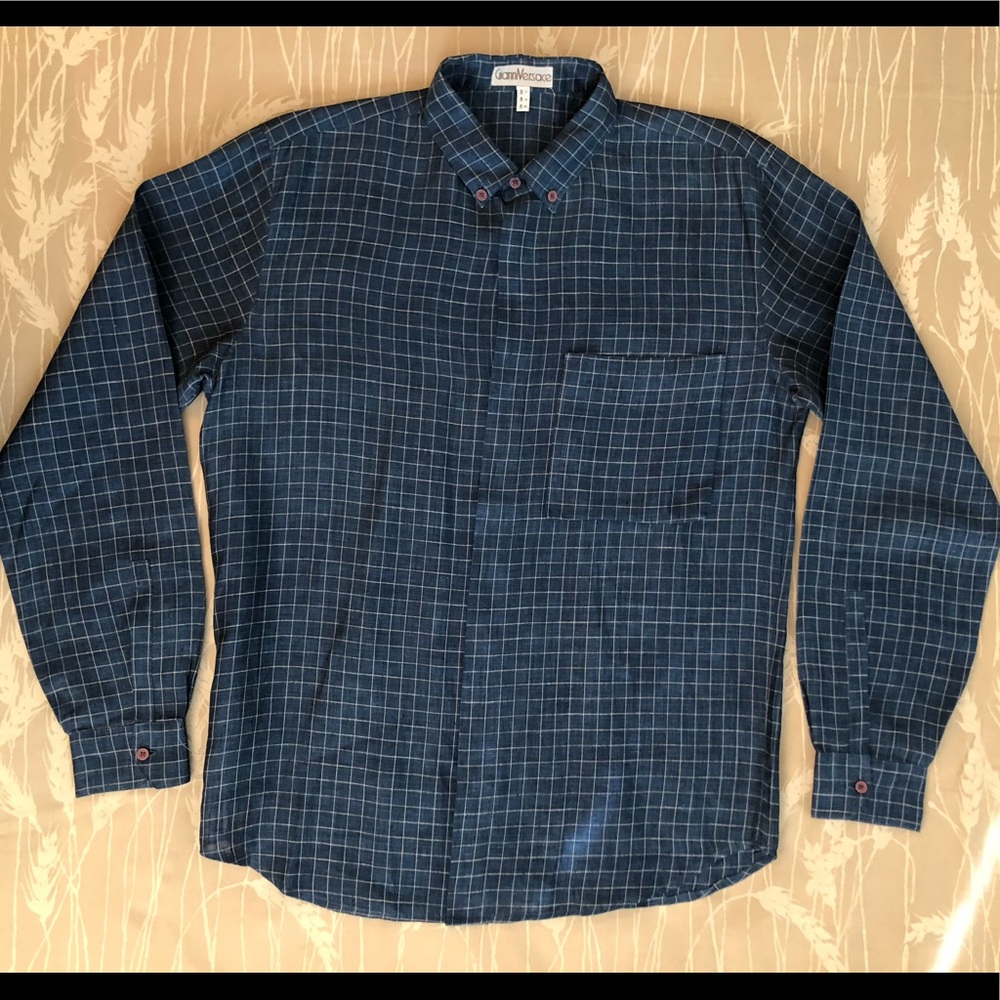 Vintage 90s Gianni Versace for Saks Fifth Avenue Long Sleeve Linen Shirt